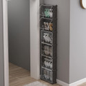 Simple Trending PP Collapsible Wardrobe (Finish Color - Black-Slim-6, DIY(Do-It-Yourself))