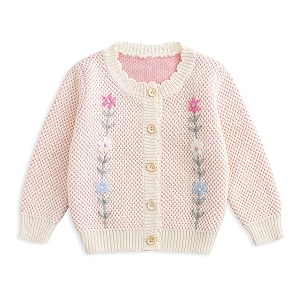 simplee kids baby girl thin sweater solid white pink cardigans for toddler 0-3years