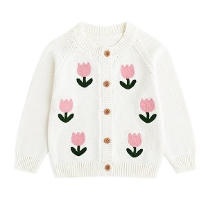 simplee kids baby girl thin sweater solid white pink cardigans for toddler 0-3years