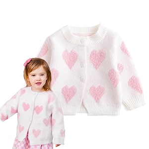 simplee kids baby girl thin sweater solid white pink cardigans for toddler 0-3years