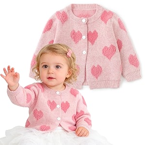 simplee kids baby girl thin sweater solid white pink cardigans for toddler 0-3years