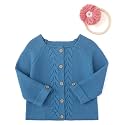 Simplee kids Baby Girl Thin Sweater Solid White Pink Cardigans for Toddler 0-3Years