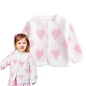 Simplee kids Baby Girl Thin Sweater Solid White Pink Cardigans for Toddler 0-3Years
