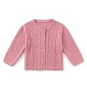 Simplee kids Baby Girl Thin Sweater Solid White Pink Cardigans for Toddler 0-3Years