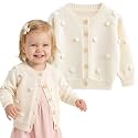 Simplee kids Baby Girl Thin Sweater Solid White Pink Cardigans for Toddler 0-3Years