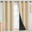 SimpleHome Beige 100 Blackout Curtains Room Darkening