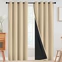 SimpleHome Beige 100 Blackout Curtains Room Darkening