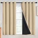 SimpleHome Beige 100 Blackout Curtains Room Darkening