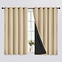 SimpleHome Beige 100 Blackout Curtains Room Darkening