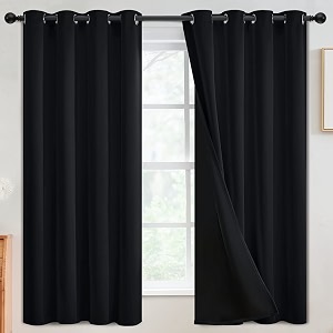 SimpleHome Black 100 Blackout Curtains Room Darkening