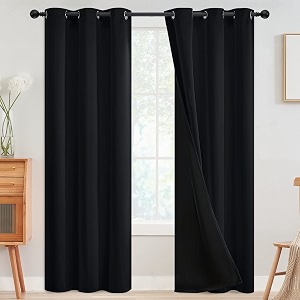 SimpleHome Black 100 Blackout Curtains Room Darkening