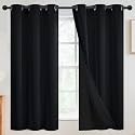 SimpleHome Black 100 Blackout Curtains Room Darkening