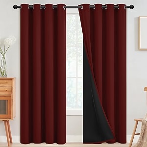 SimpleHome Burgundy Red 100 Blackout Curtains Room