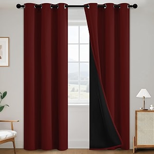SimpleHome Burgundy Red 100 Blackout Curtains Room