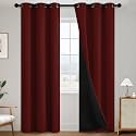 SimpleHome Burgundy Red 100 Blackout Curtains Room