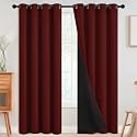 SimpleHome Burgundy Red 100 Blackout Curtains Room