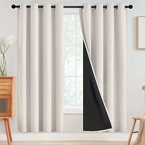 SimpleHome Cream 100 Blackout Curtains Room Darkening