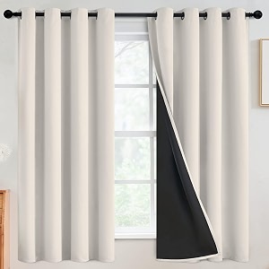 SimpleHome Cream 100 Blackout Curtains Room Darkening