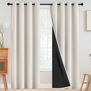 SimpleHome Cream 100 Blackout Curtains Room Darkening