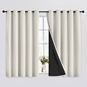 SimpleHome Cream 100 Blackout Curtains Room Darkening