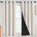 SimpleHome Cream 100 Blackout Curtains Room Darkening