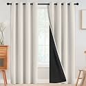 SimpleHome Cream 100 Blackout Curtains Room Darkening