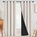 SimpleHome Cream 100 Blackout Curtains Room Darkening