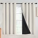 SimpleHome Cream 100 Blackout Curtains Room Darkening