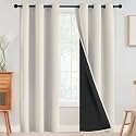 SimpleHome Cream 100 Blackout Curtains Room Darkening