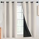 SimpleHome Cream 100 Blackout Curtains Room Darkening