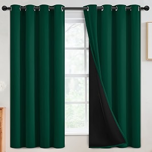 SimpleHome Dark Green 100 Blackout Curtains Room
