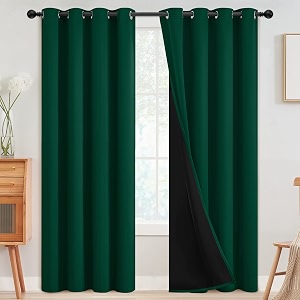 SimpleHome Dark Green 100 Blackout Curtains Room
