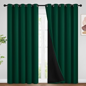 SimpleHome Dark Green 100 Blackout Curtains Room