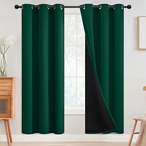 SimpleHome Dark Green 100 Blackout Curtains Room