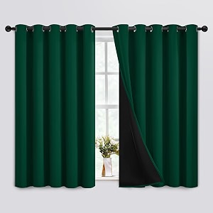 SimpleHome Dark Green 100 Blackout Curtains Room