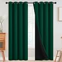 SimpleHome Dark Green 100 Blackout Curtains Room
