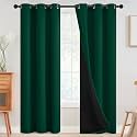 SimpleHome Dark Green 100 Blackout Curtains Room