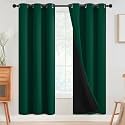 SimpleHome Dark Green 100 Blackout Curtains Room