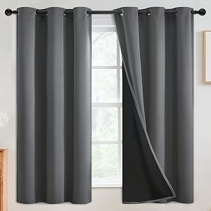 SimpleHome Grey 100 Blackout Curtains Room Darkening