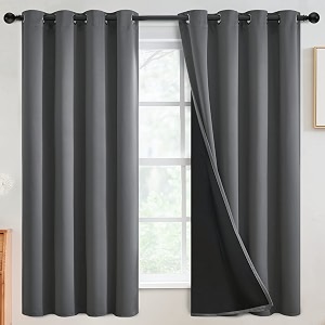SimpleHome Grey 100 Blackout Curtains Room Darkening