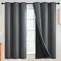 SimpleHome Grey 100 Blackout Curtains Room Darkening