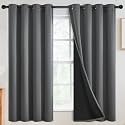 SimpleHome Grey 100 Blackout Curtains Room Darkening