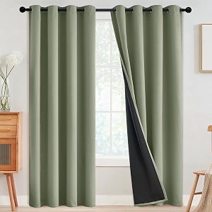 SimpleHome Light Sage 100 Blackout Curtains Room
