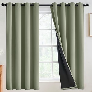SimpleHome Light Sage 100 Blackout Curtains Room