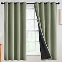 SimpleHome Light Sage 100 Blackout Curtains Room