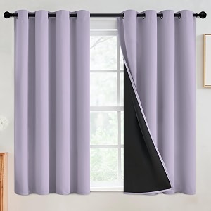 SimpleHome Lilac 100 Blackout Curtains Room Darkening