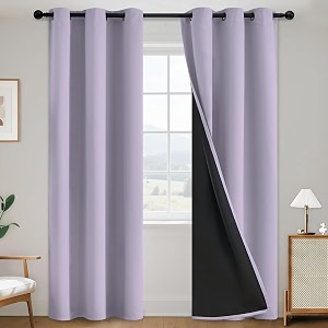 SimpleHome Lilac 100 Blackout Curtains Room Darkening