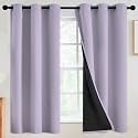 SimpleHome Lilac 100 Blackout Curtains Room Darkening