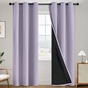 SimpleHome Lilac 100 Blackout Curtains Room Darkening