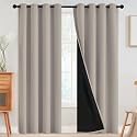 SimpleHome Natural 100 Blackout Curtains Room Darkening
